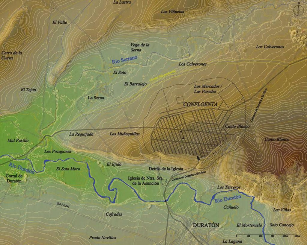 Mapa de la ubicación de la ciudad romana de Confloenta.