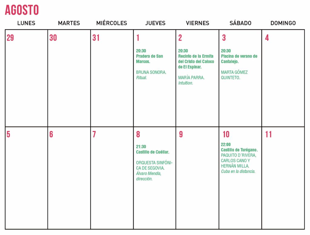 Programación del 49º Festival de Música de Segovia - MUSEG (2)