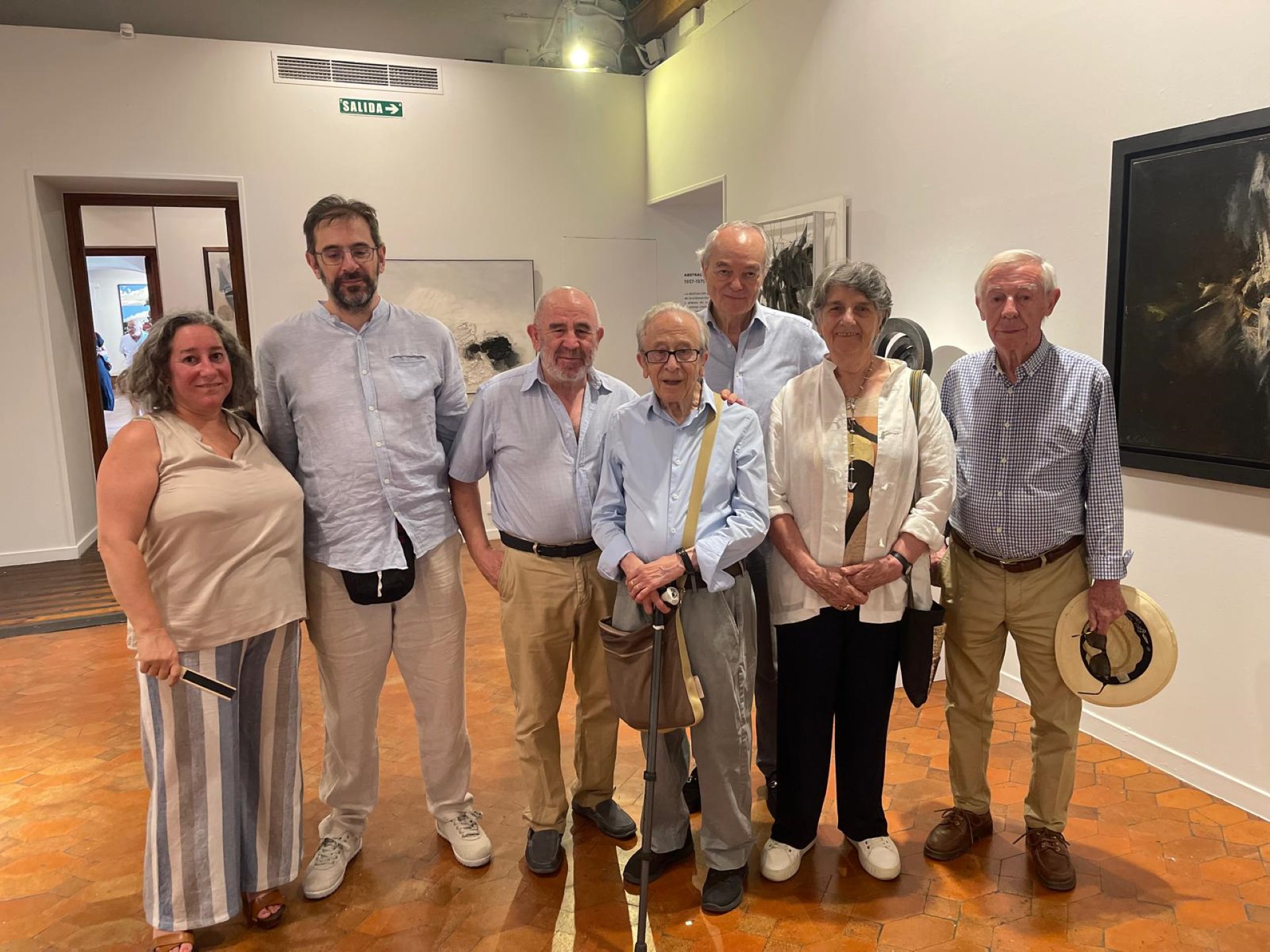 La Familia Serrano, Luis Cerezo, Antonio Ruiz y José Manuel de Riva, presidente de la Fundación Arte, Cultura y Patrimonio.