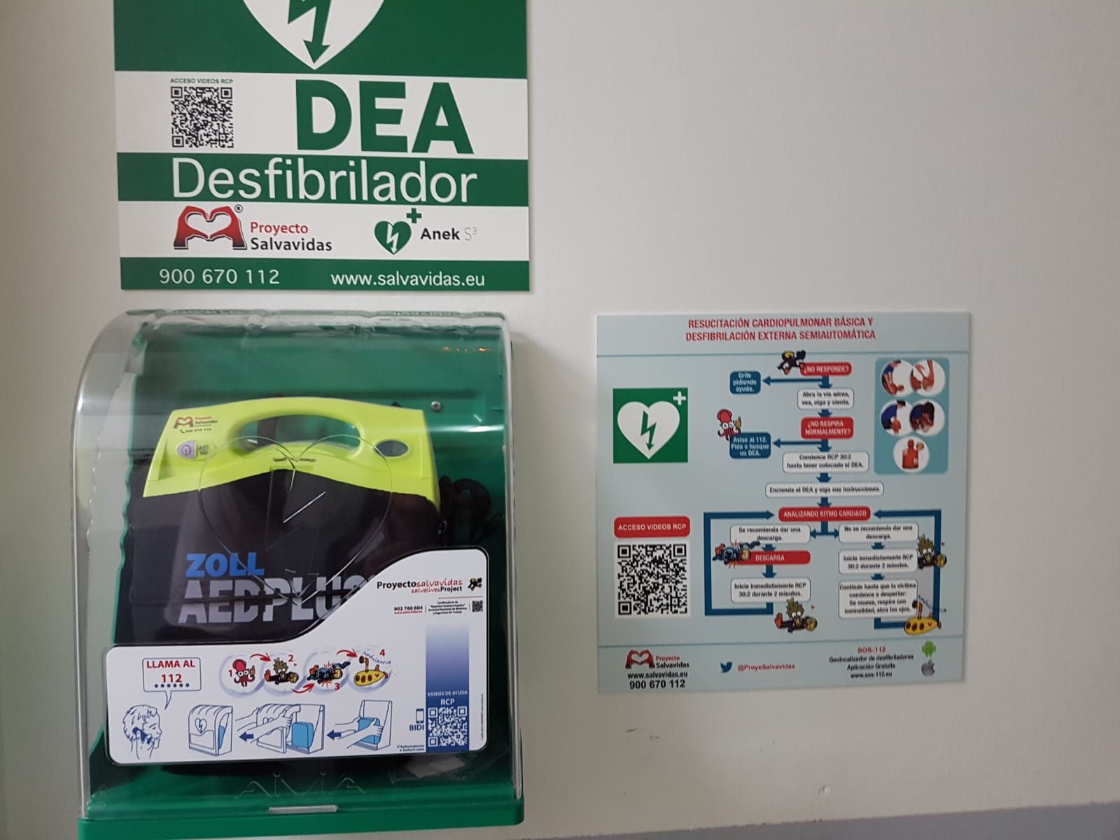 Desfibrilador en un punto cardioprogegido.