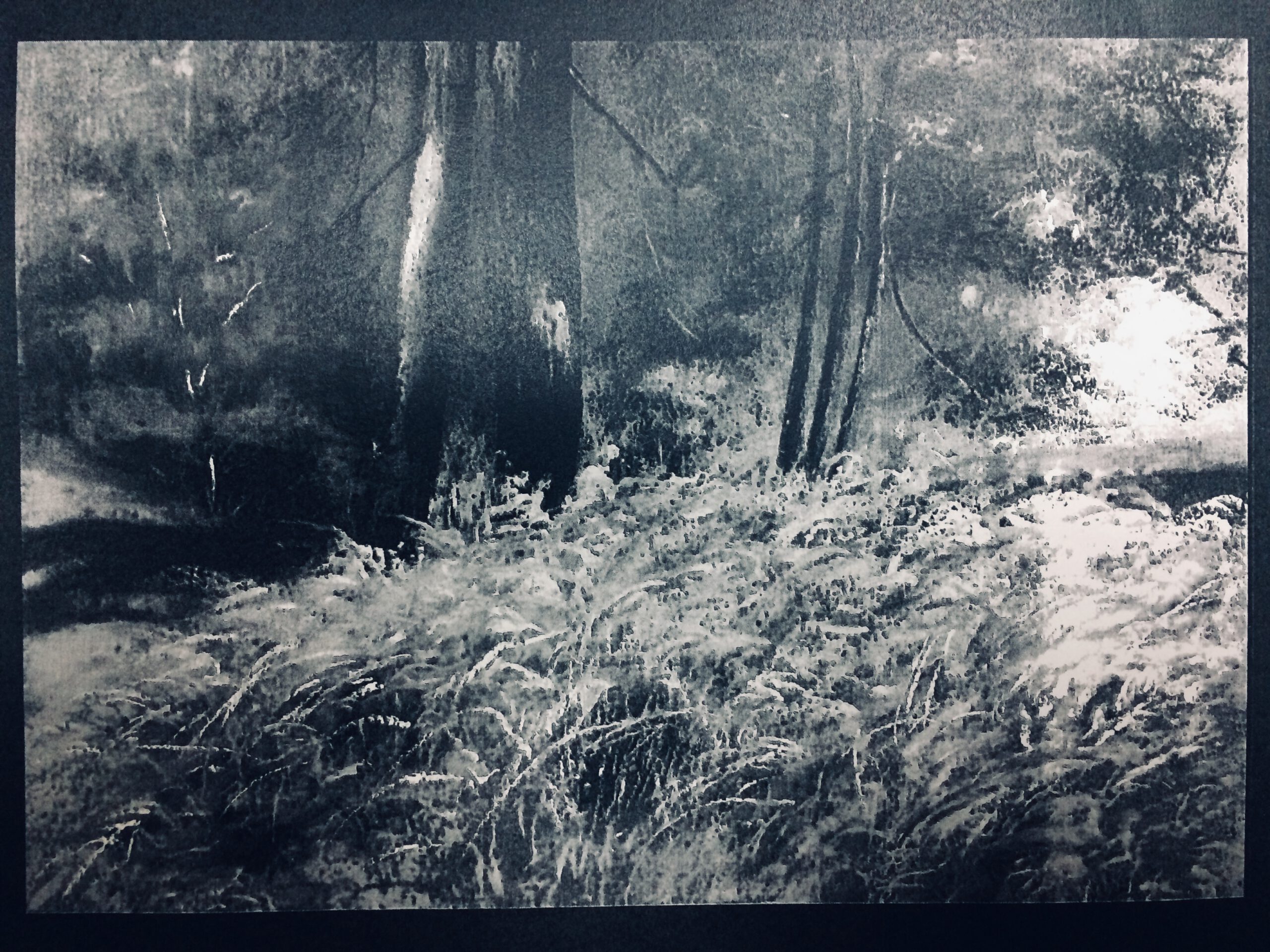 Detalle de una obra de Josefa Lozano (b/n) - El Adelantado