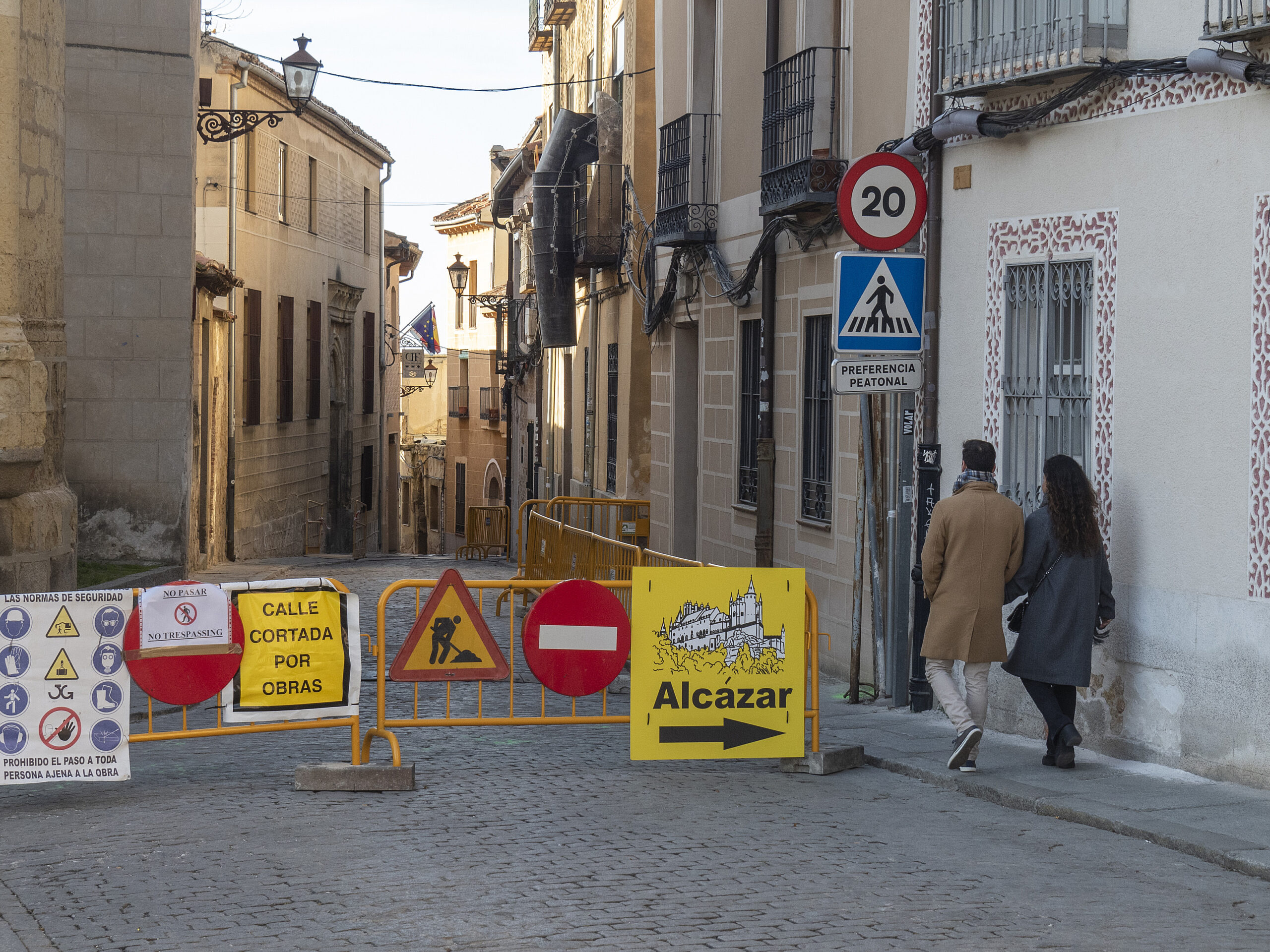 La calle Daoiz durante las obras