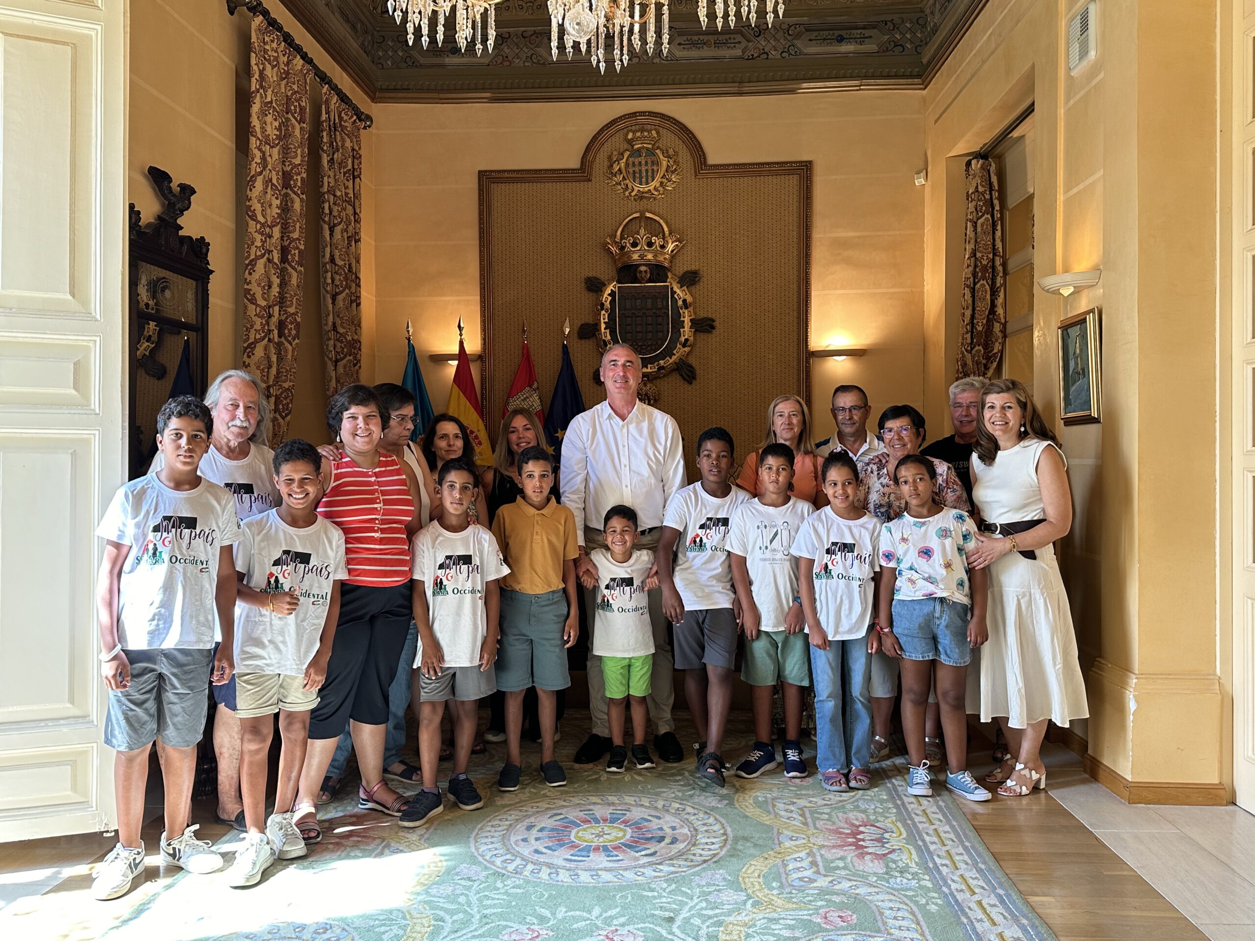 Momento de la visita al Ayuntamiento