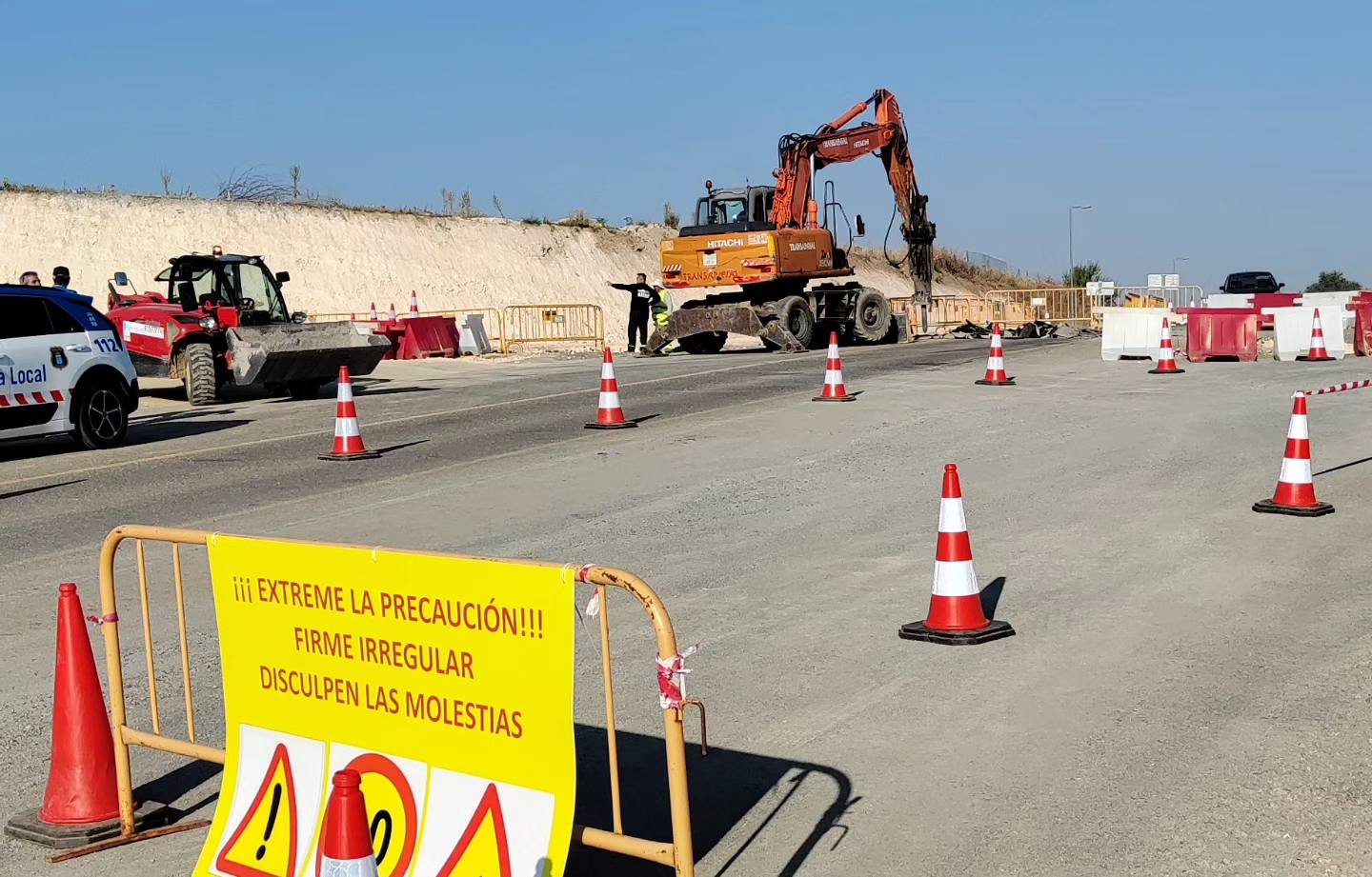 Imagen de las obras en la calle Tres de abril