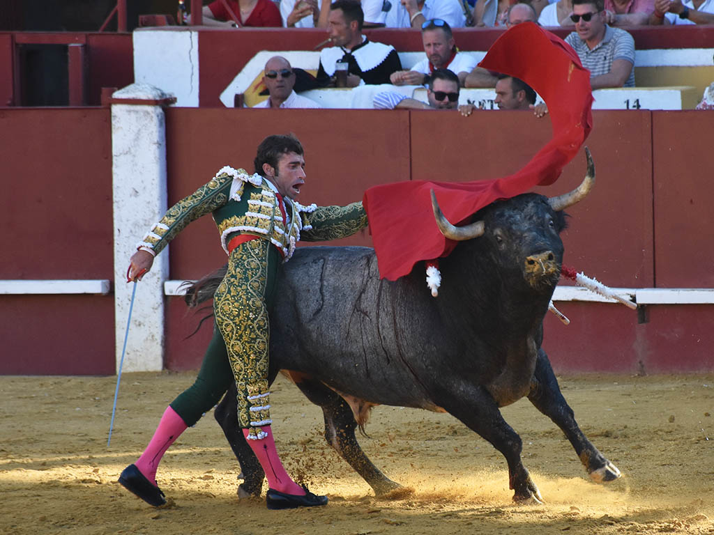Fernando Robleño, con el primer toro de Partido de Resina en Cuéllar. / A.M.