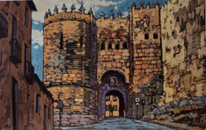 Imagen 01 Puerta de San Andrés. Firmado por Viejo. Gouache. 1987.