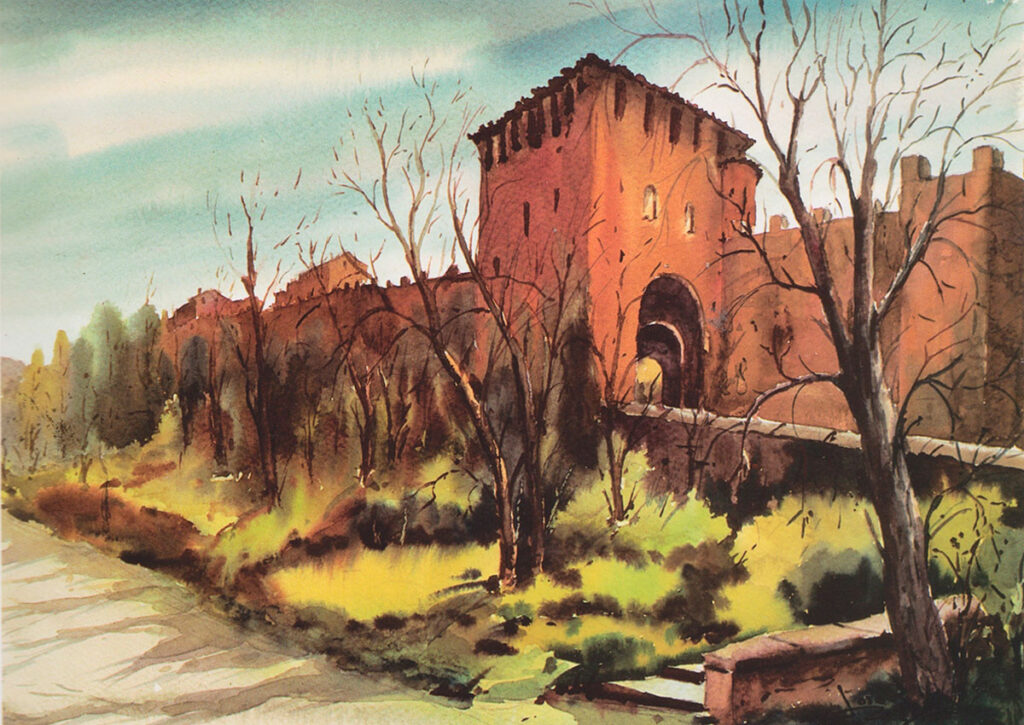 22. José Antonio Regidor. Puerta de Santiago. Acuarela sin fecha. 22. José Antonio Regidor. Puerta de Santiago. Acuarela sin fecha.