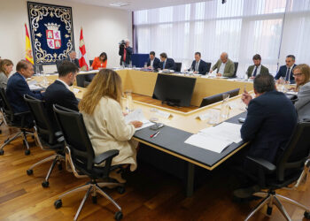 Reunión, este jueves, de la Junta de Portavoces. / Miriam Chacón