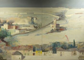 Carretera de Zamarramala. Óleo. Ángel Cristóbal Higuera, 1996.