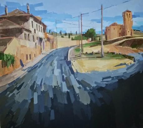 Carretera. Óleo. Guillermo Masedo, 2014.