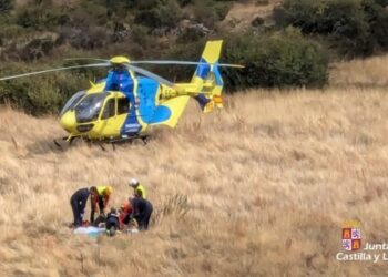 Los servicios de emergencia atienden al herido. / JCYL