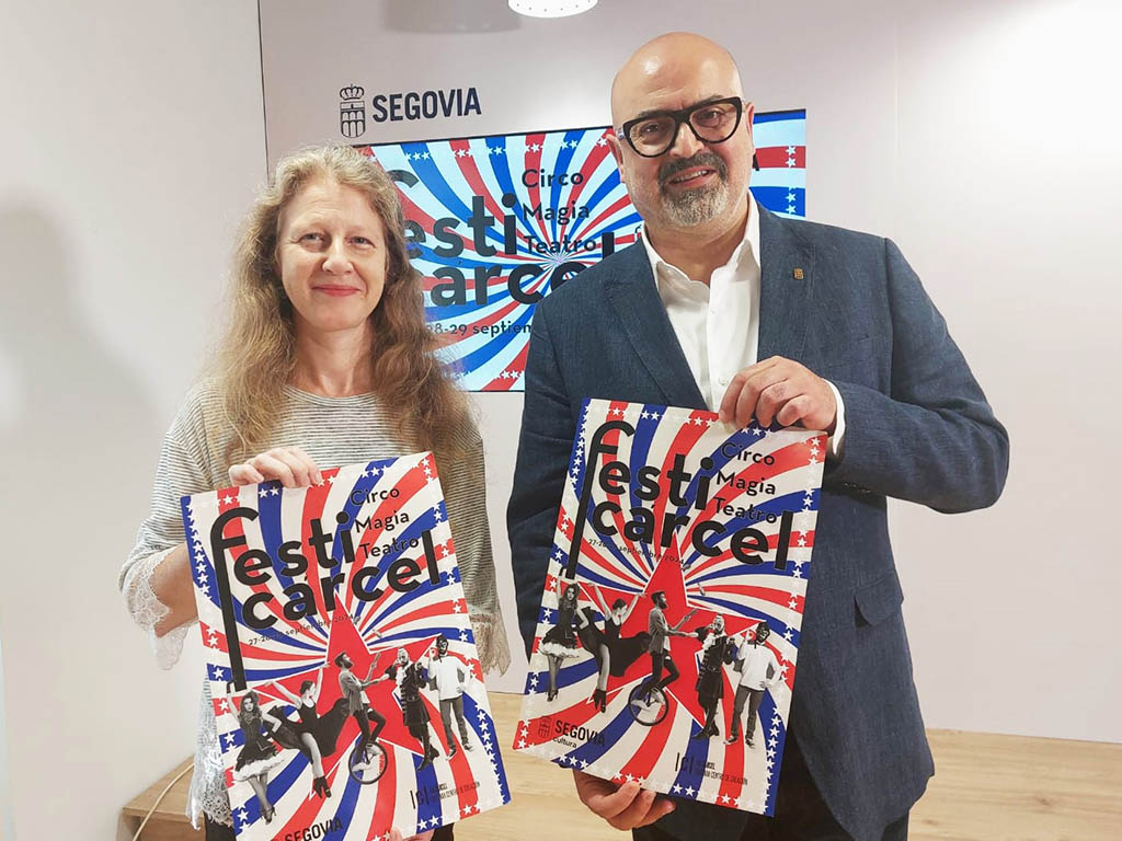 Raquel Berini y Juan Carlos Monroy presentan la primera edición de 'Festicárcel'. / AYUNTAMIENTO DE SEGOVIA