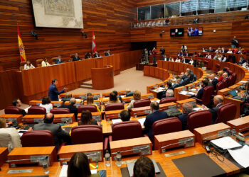 Intervención del Presidente de la Junta durante el Pleno de las Cortes de Castilla y León. / Leticia Pérez