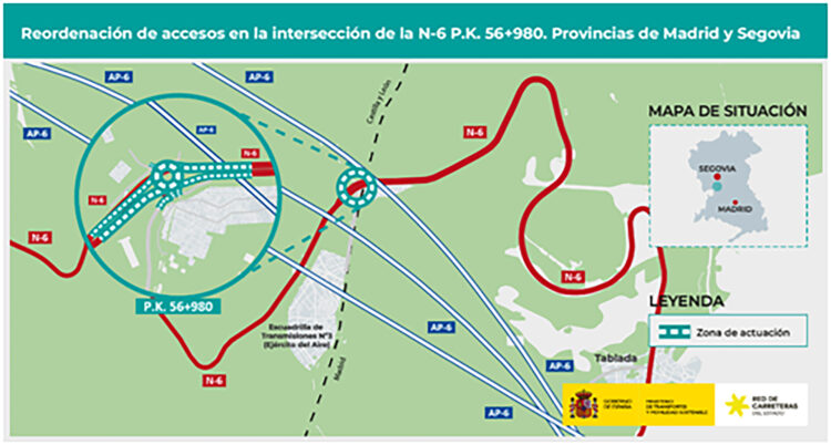 Transportes saca a información pública el trazado para la mejora de accesos de la N-6 en el Alto del León 1 MAPA
