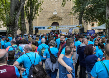 Participantes en la llegada a la Fuencisla.