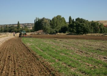 Arando el terreno en Salamanca. / ERIMSA