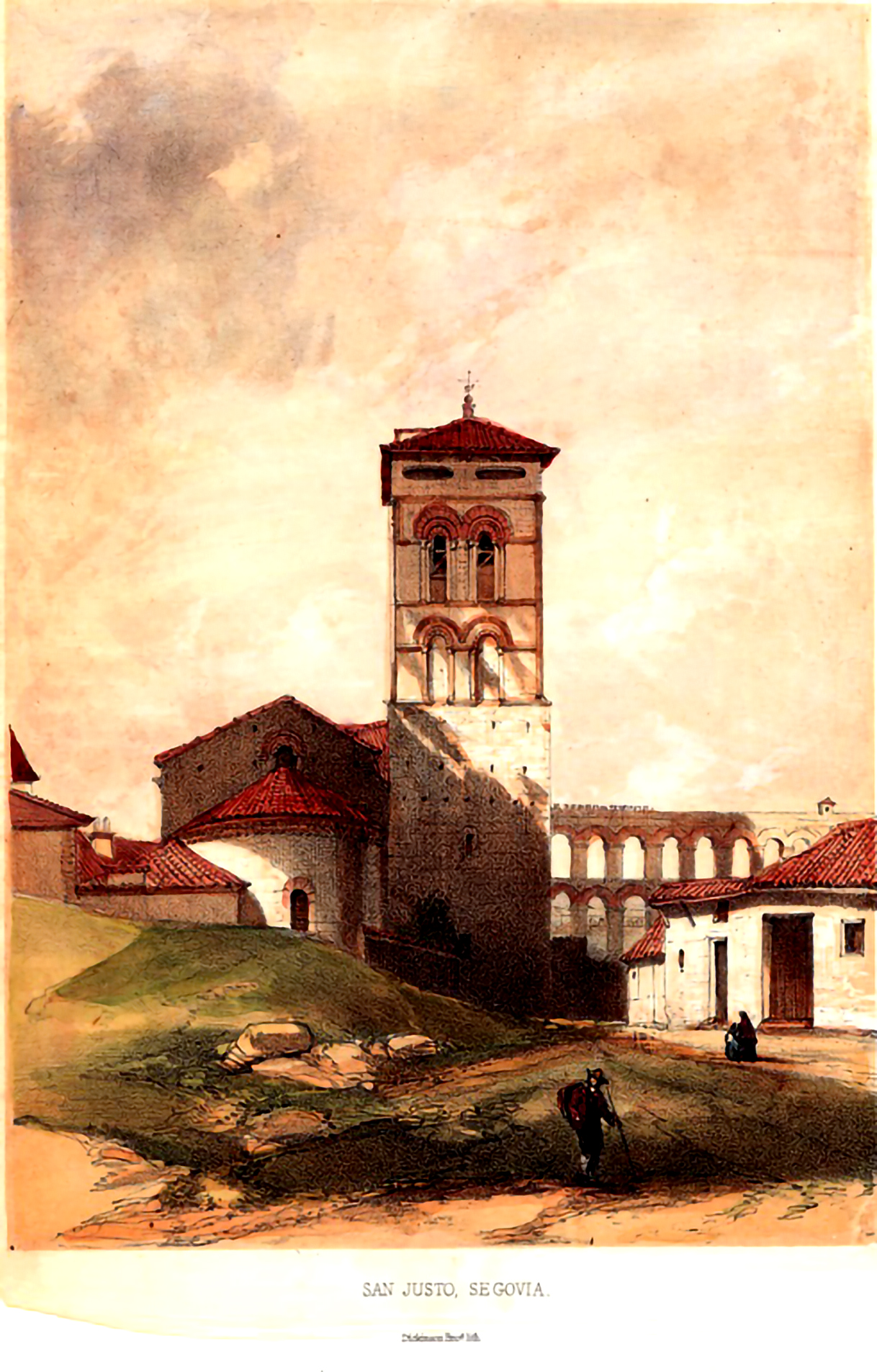 Litografía de 1853 de Lady Luisa Tenison, que incluye unas figuras hechas a lápiz por Mr. Egron Lundgron.