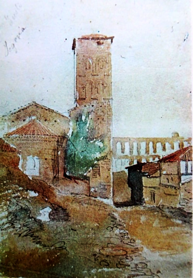 Boceto en acuarela realizado por Pedro Pérez de Castro.