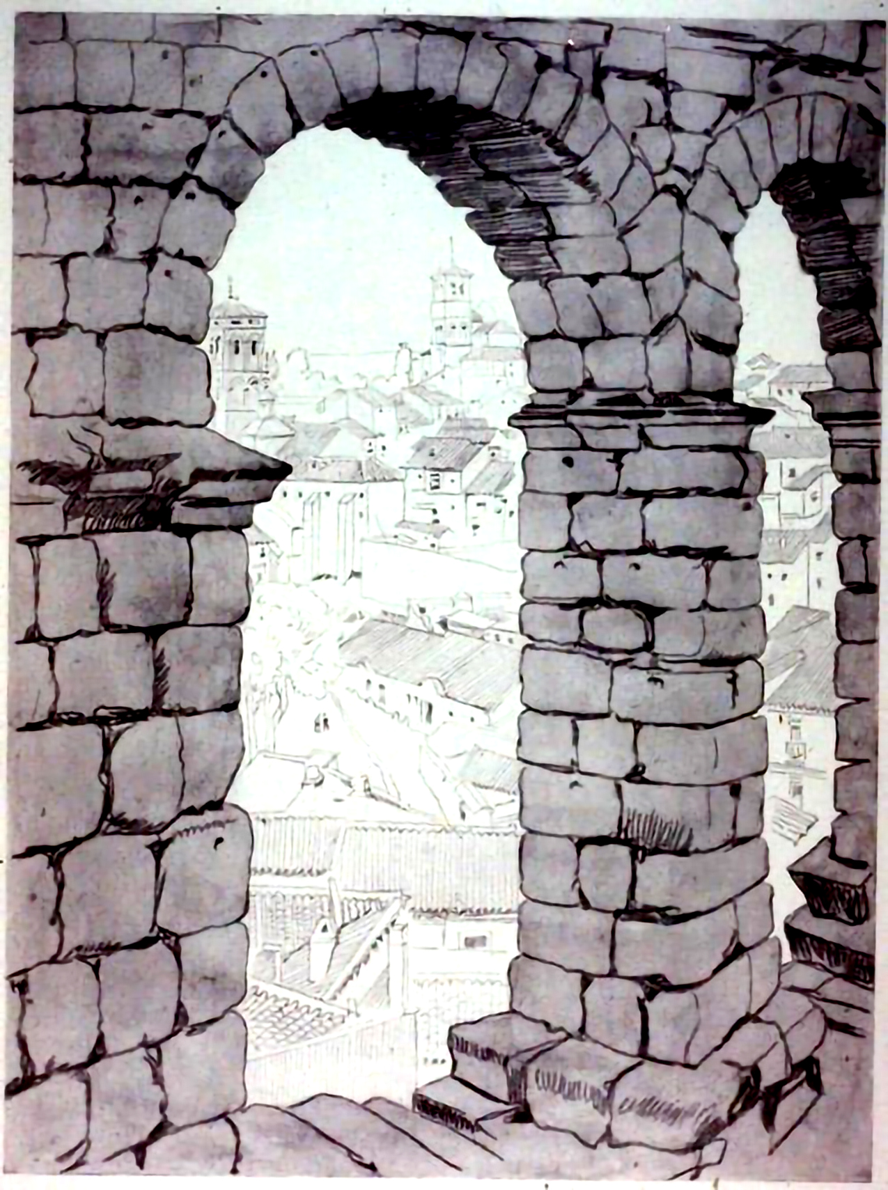 Dibujo de Salvador Azpiazu, impreso en 1927.