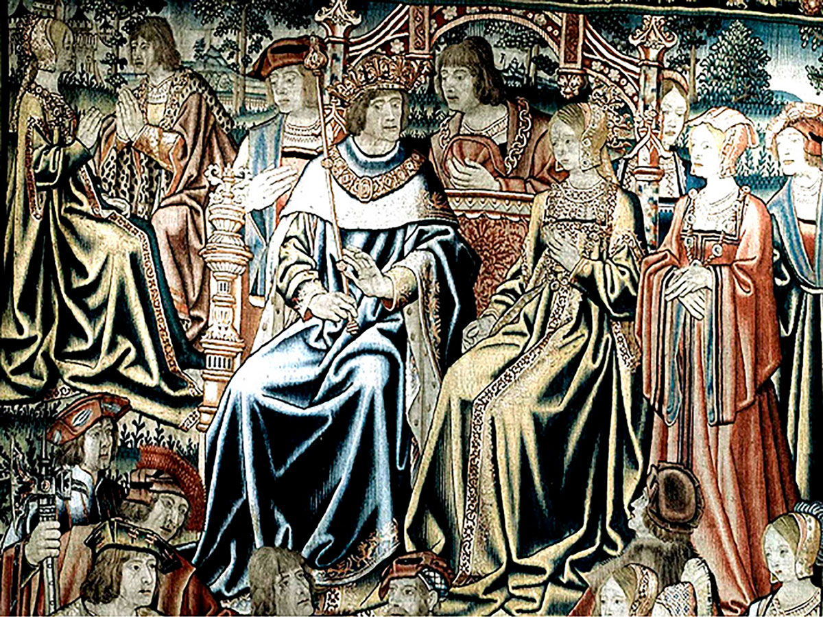 Enlace matrimonial de los Reyes Católicos 2 Los Reyes Católicos. Catedral de Lérida, tapiz