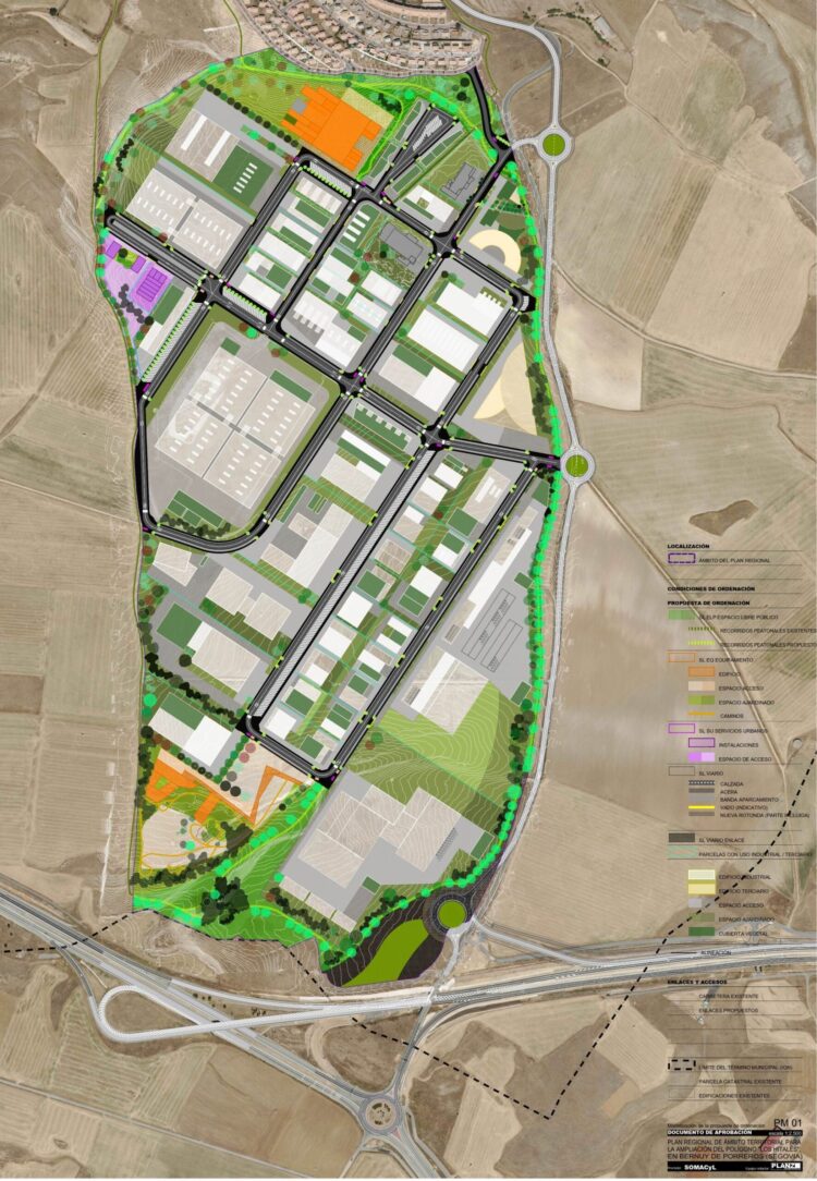 Plano de modelización del polígono de Los Hitales / JCYL