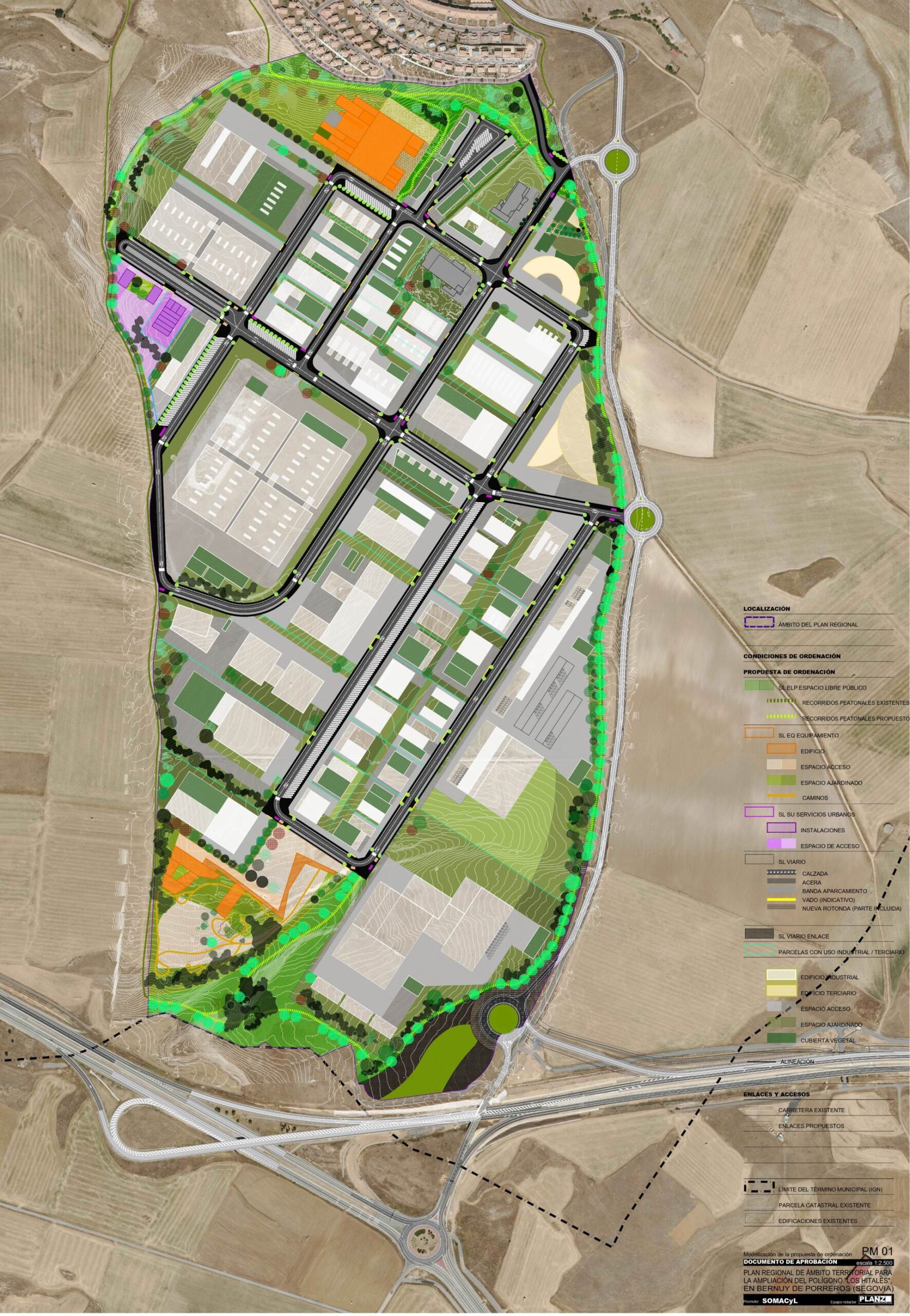 Desarrollo del Polígono Industrial ‘Los Hitales’ en Bernuy de Porreros 2 Plano de modelización del polígono de Los Hitales. JCYL.