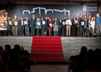 Foto de familia con todos los galardonados en los Premios Diputación de Segovia 2023.