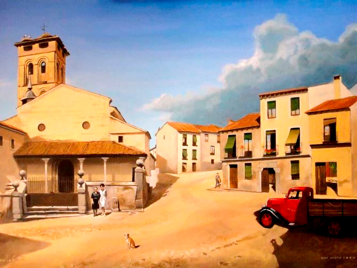El Cerrillo y la iglesia de los santos Justo y Pastor (IV) 8 Cuadro de José Luis López Saura de 1960.