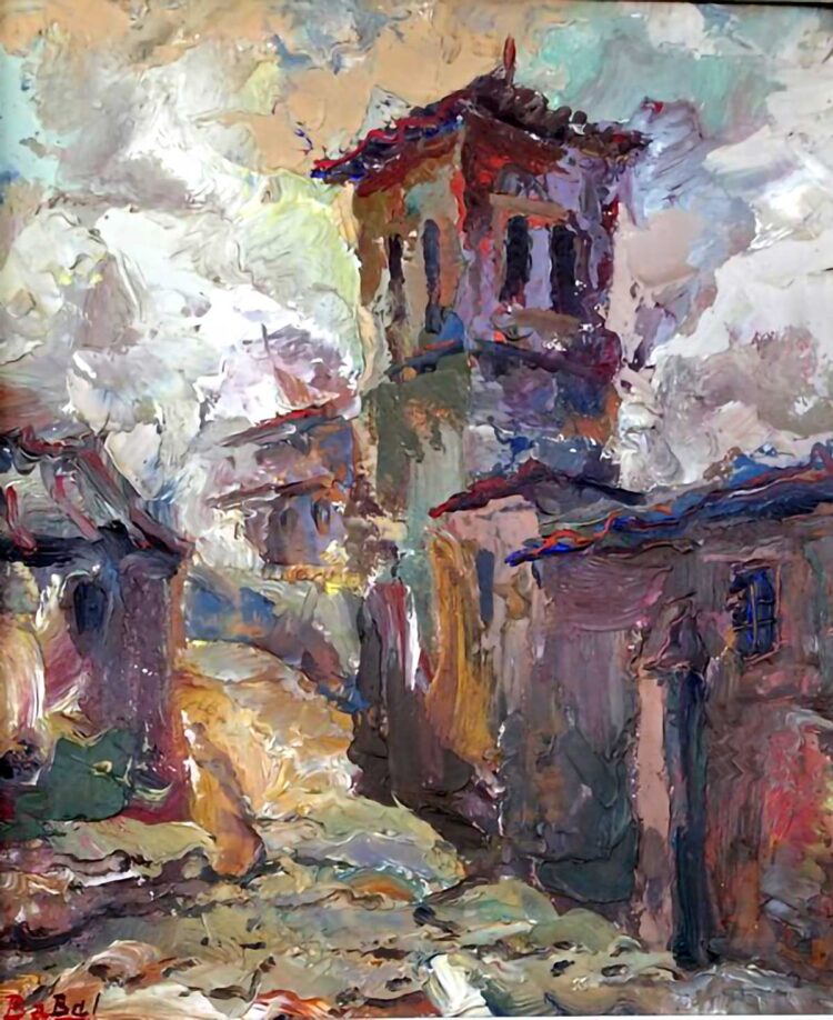 El Cerrillo y la iglesia de los santos Justo y Pastor (IV) 1 Pintura de Antonio López Ordóñez.