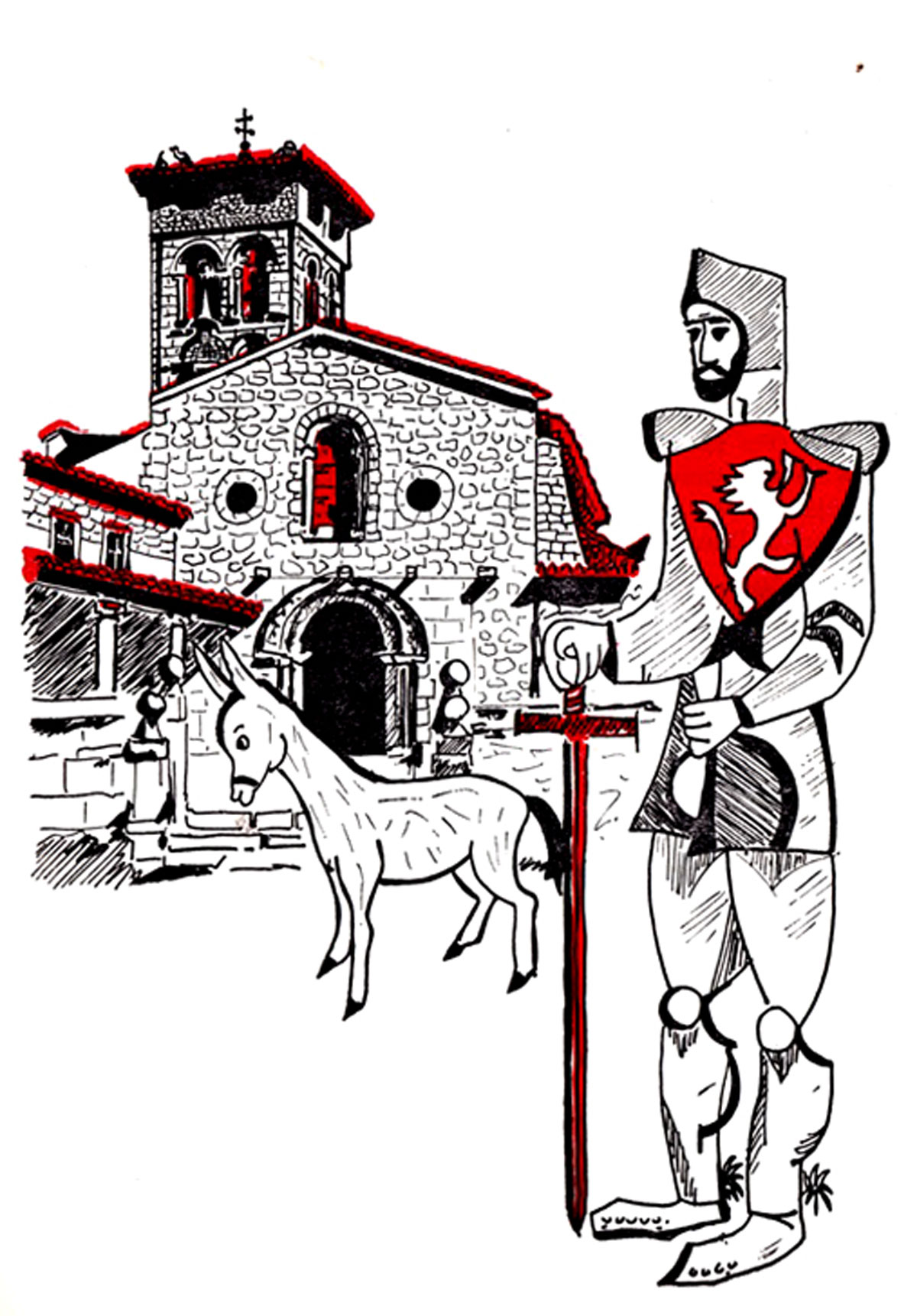 El Cerrillo y la iglesia de los santos Justo y Pastor (IV) 11 Ilustración de Adolfo Cristóbal Gesti, de 1971.