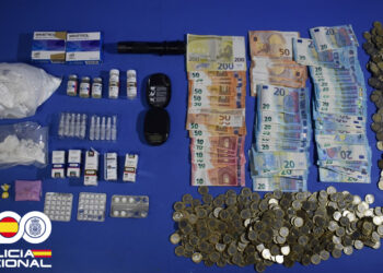 Incautación realizada por la Policía Nacional en el piso del traficante. / Policía Nacional