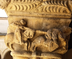 Segunda escena que sigue a la secuencia anterior en la que el jinete que va delante es atravesado por la lanza del enemigo.