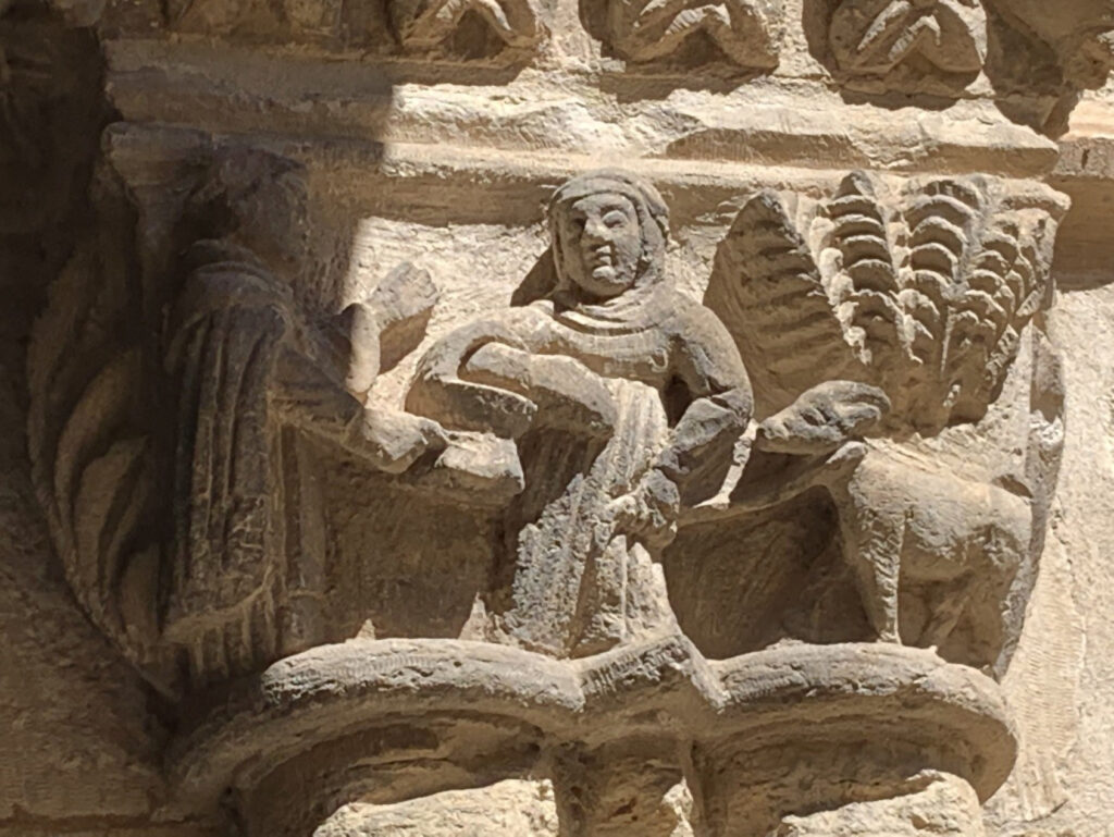 Escena que representa las donaciones que se hacían para la construcción del convento.