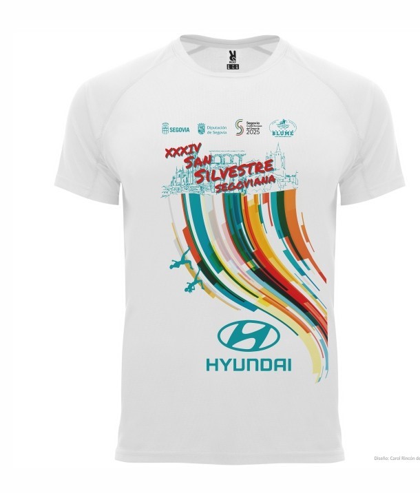 Camiseta de la San Silvestre en la categoría de mayores./ CAJ BLUME