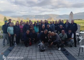 Jugadores en La Faisanera tras la entrega de premios./ E.A.