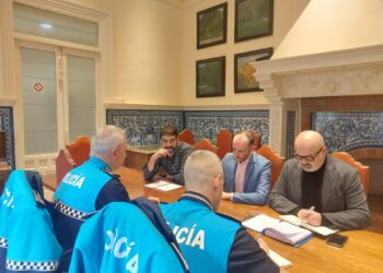 Preparación del dispositivo en el Ayuntamiento de Segovia.