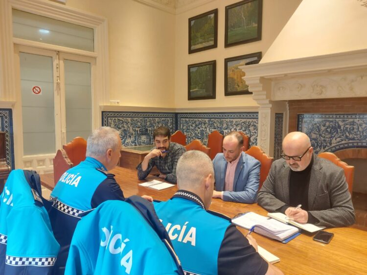 Preparación del dispositivo en el Ayuntamiento de Segovia.