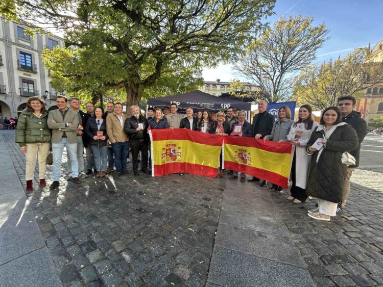 Integrantes de Nuevas Generaciones del PP, junto con dirigentes del partido en Segovia./ PP
