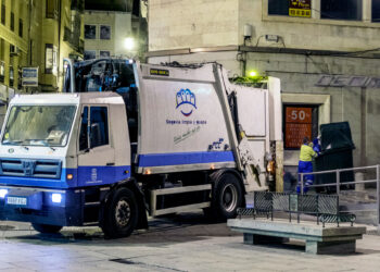 Camión de recogida de residuos de Segovia.