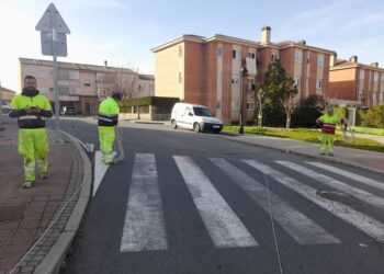 Operarios durante las labores.