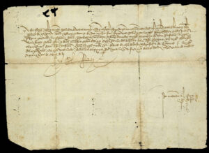 Isabel I de Castilla y Segovia 2 Cédula de Juan II del nacimiento de Isabel. Archivo Municipal Segovia.