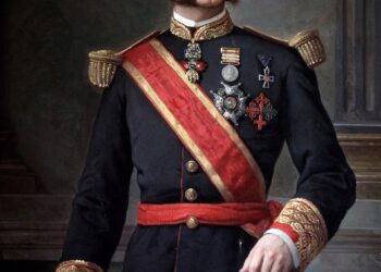 Retrato del rey Alfonso XII realizado por Manuel Ojeda y Siles en 1884.