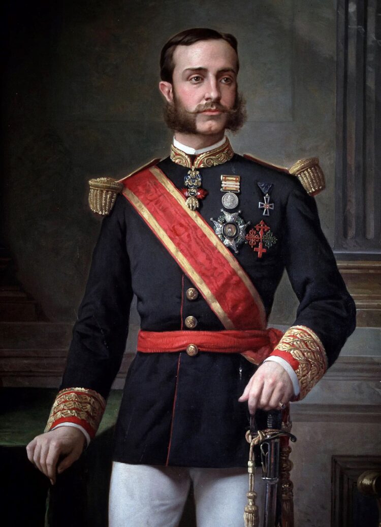 Retrato del rey Alfonso XII realizado por Manuel Ojeda y Siles en 1884.