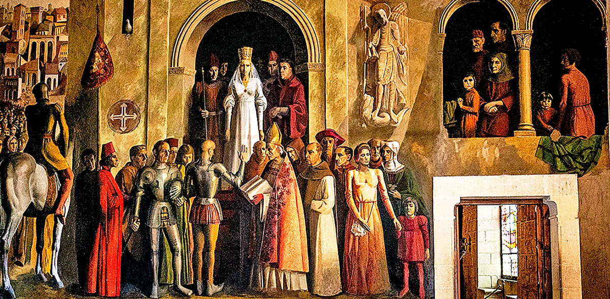 Isabel I, la Católica, reina de Castilla 2 Mural de la proclamación de Isabel I de Castilla de Carlos Muñoz de Pablos, en el Alcázar.