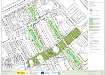 Plano del proyecto final de Renaturalización de cuatro plazas del barrio de Nueva Segovia. / AYUNTAMIENTO