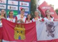 Equipo de la categoría absoluta femenina de Castilla y León, medalla en el pasado Nacional de cross./ FETACYL