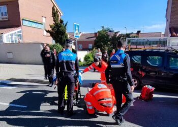 La Policía Local de Segovia atiende un atropello.