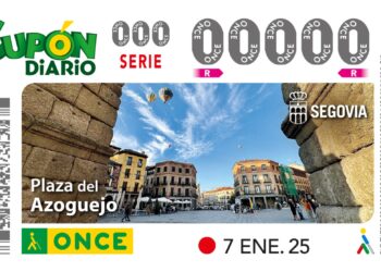 El cupón de la ONCE con la imagen de la Plaza del Azoguejo.