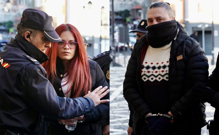 Los dos acusados, F.M.V.R. y M.M.G.R, a su entrada en los juzgados. / Campillo