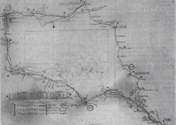 Itinerario de la Vuelta a Castilla encontrado por Íker Ibarrondo y en el que se señalan las etapas./ E.A.